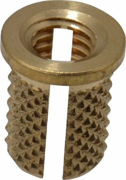 8-32 Brass Threaded Inserts For Thermoplastics E-Z LOK Brass Threaded Inserts For Plastic 8 32 Flush Inserts