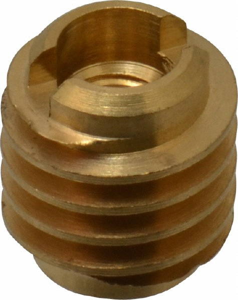 M4x0.7, Brass Knife Insert - 1/4" Drill, 1/4" Hole Dia, 3/8" Long, 1/2" Min Grip, M4 Hex