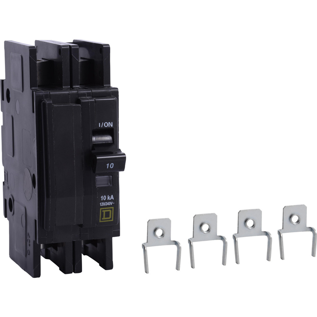 Square D Circuit Breakers: Circuit Breaker Type: Miniature Circuit Breaker; Amperage: 10; Voltage: 120/240V; Wire Size (AWG): 14-2
