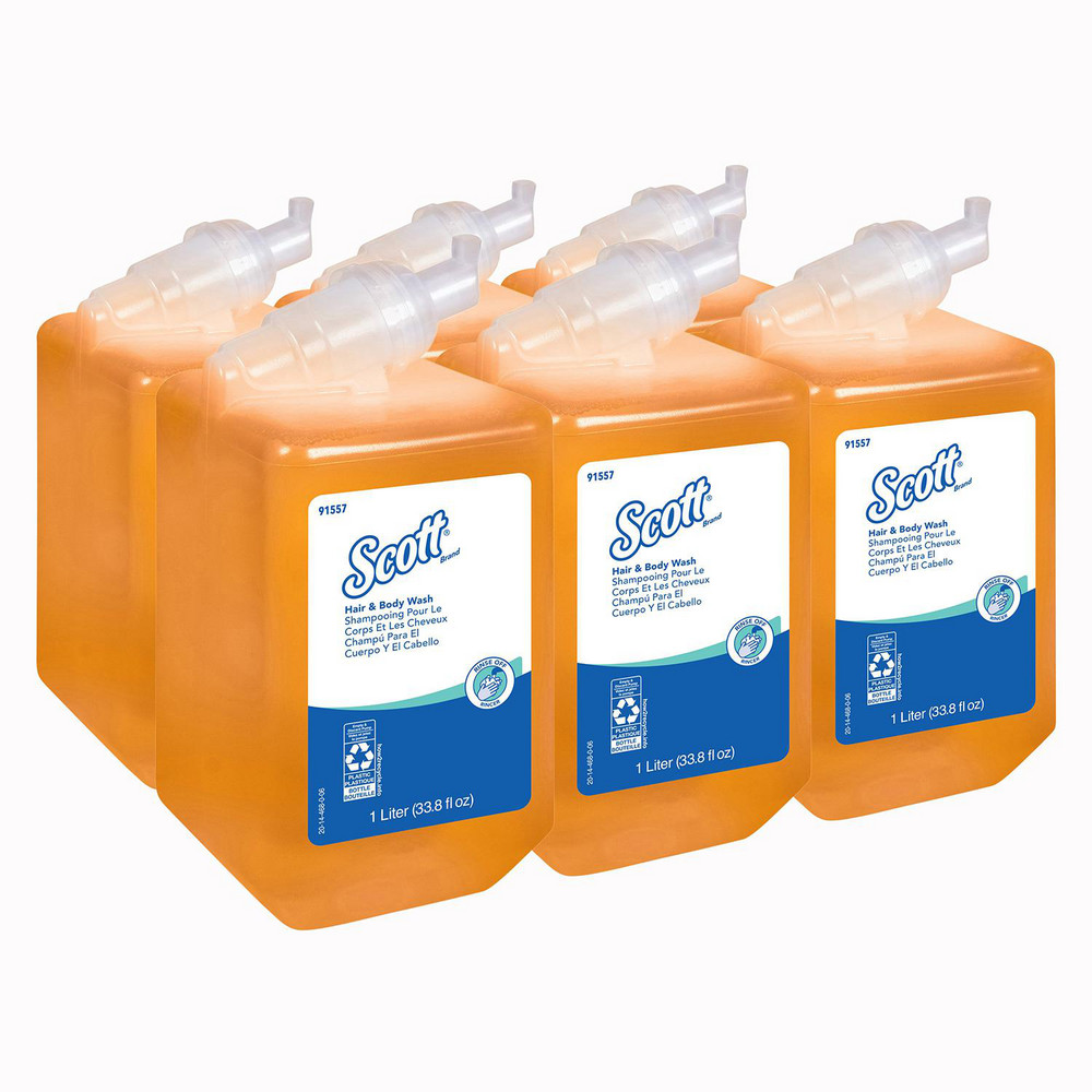 Hair and Body Wash, 1.0 L Manual Refills, Clear, Citrus Scent, White - 1 Bottle