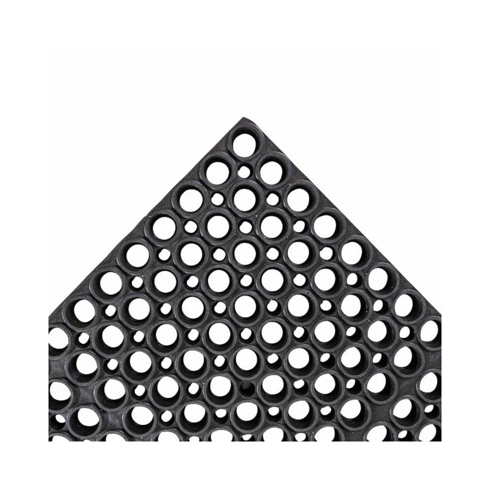 Anti-Fatigue Modular Tile Mat:  Dry & Wet Environment,  39.0000" Wide,  7/8" Thick,  Beveled Edge,  Black