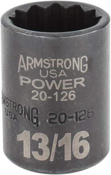 Armstrong 20-595 1/2" Drive 3/4" x 13/16" Flip 6pt Impact Socket USA 