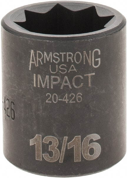 20-216 Black 6 Point 1/2" x 1/2" Drive Deep Well Impact Socket Details about   Armstrong 