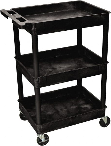 Luxor STC111-B Shelf Utility Cart: Plastic, Black 