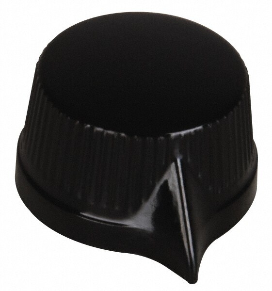 27/32" Diam, 13/32" High, 1/4 x 11/32" Hole, Pointer Control Knob