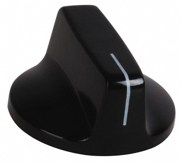 1-1/8" Diam, 9/16" High, 1/4 x 1/2" Hole, Pointer Control Knob