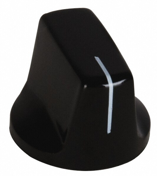 3/4" Diam, 9/16" High, 1/4 x 13/32" Hole, Pointer Control Knob
