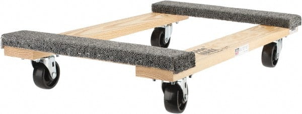 24 in. x 16 in. 1000 lb. Capacity Solid Deck Hardwood Dolly with Carpet