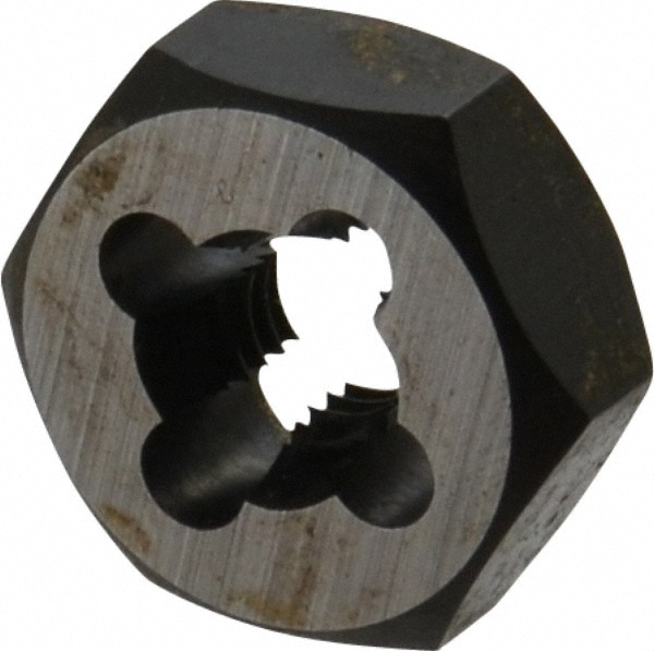 Cle-Line C65602 Hex Rethreading Die: 1/4-28 Thread, Right Hand, Carbon Steel Image