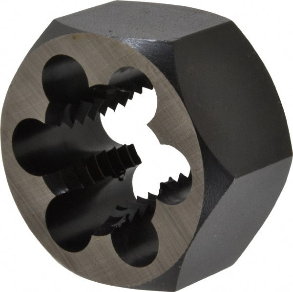 Cle-Line C65622 Hex Rethreading Die: 1-8 Thread, 1" Thick, Right Hand, Carbon Steel 