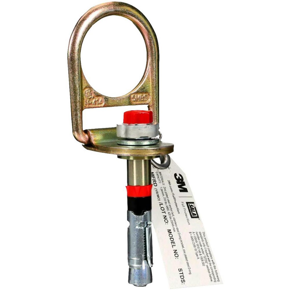 Anchors, Grips & Straps; Product Type: D-Ring Bolt Anchor ; Material: Zinc-Plated Steel ; Color: Silver ; Connection Type: D-Ring ; Standards: OSHA 1910; OSHA 1926 ; Temporary/Permanent: Permanent