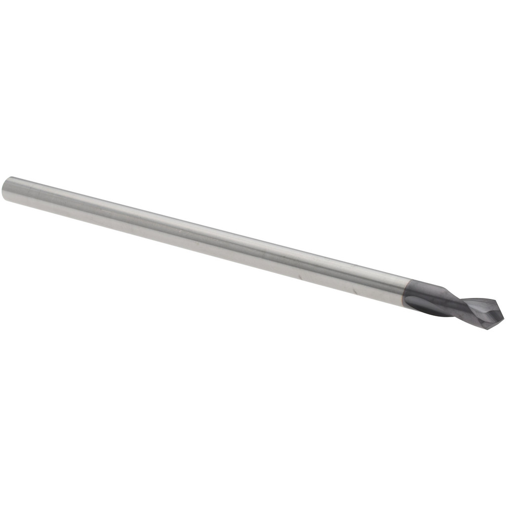 Harvey Tool Spotting Drill: 3/16" Dia, 90 deg, 4" OAL, Solid Carbide - 5/8" Flute Length, 3/16" Shank Dia, AlTiN Finish, Right Hand Cut