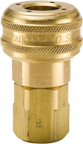 Parker B35F 1/2-14 Female NPTF Industrial Pneumatic Hose Coupler Image