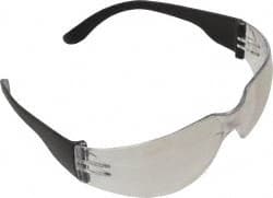 Safety Glass: Scratch-Resistant, Polycarbonate, Silver Lenses, Frameless