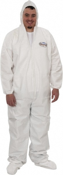 KleenGuard 44336 Non-Disposable Rain & Chemical-Resistant Coverall: Non-Hazardous Dry Particulates, Non-Hazardous Liquid Splash & Non-Hazardous Liquid Spray, White, Film Laminate Image