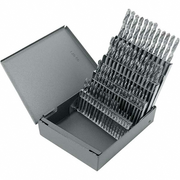 ChicagoLatrobe Drill Bit Set Screw Machine Length Drill Bits, 60 Pc, 0.04" to 0.228" Drill