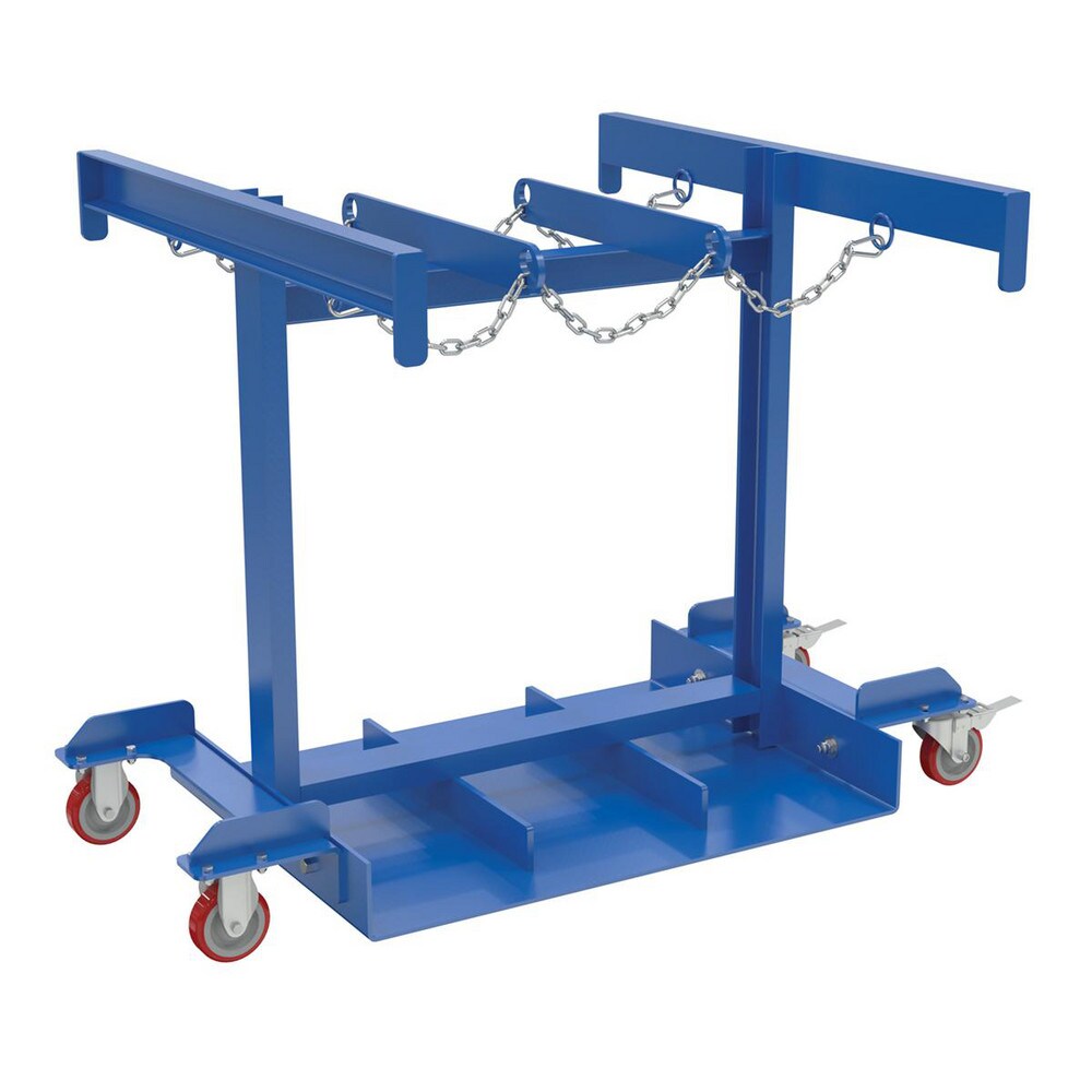 Gas Cylinder Cart: 51-15/16" OAL, 38-1/4" OAW, 36-3/8" OAH, 6 Cylinder