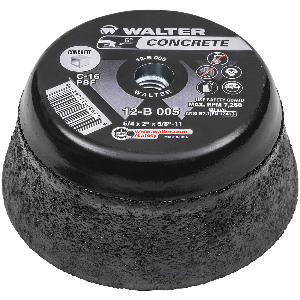 WALTER Surface Technologies Depressed Grinding Wheel Type 11, 5" Dia