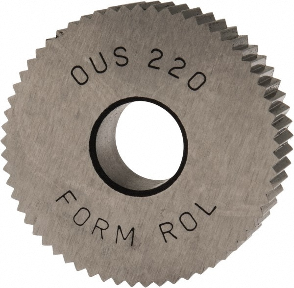 Made in USA OUS-220 Standard Knurl Wheel: 1" Dia, 90 ° Tooth Angle, 20 TPI, Straight, High Speed Steel Image