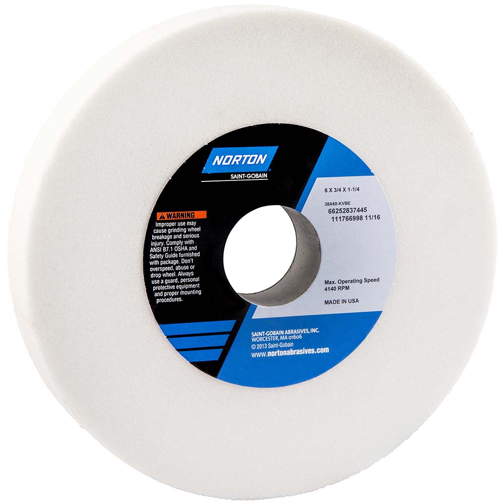 Norton Surface Grinding Wheel 6" Dia, 3/4" Thick, 11/4" Hole, 60