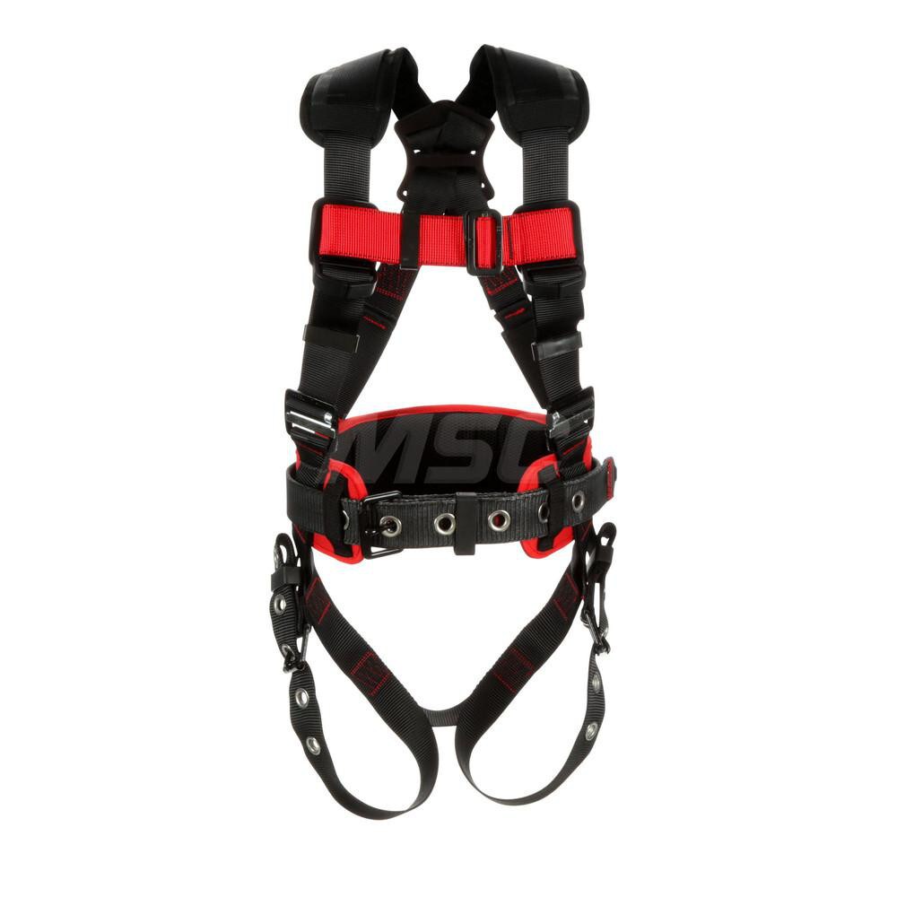 Fall Protection Harnesses: 420 Lb, Construction Style, Size Medium & Large, For General Industry, Polyester, Back