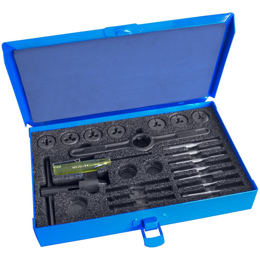 Tap & Die Set: M2.5 x 0.45 to M6 x 1 Taps, M2.5 x 0.45 to M6 x 1 Dies, Metric