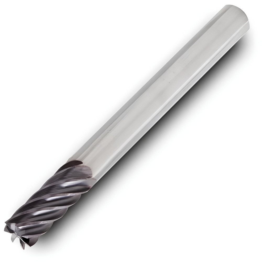 Corner Chamfer End Mill: 6.00 mm Dia, 12.00 mm LOC, 6 Flute, Solid Carbide - 57.00 mm OAL, 6.00 mm Shank Dia, TiAlN Finish, Series 48C, Centercutting