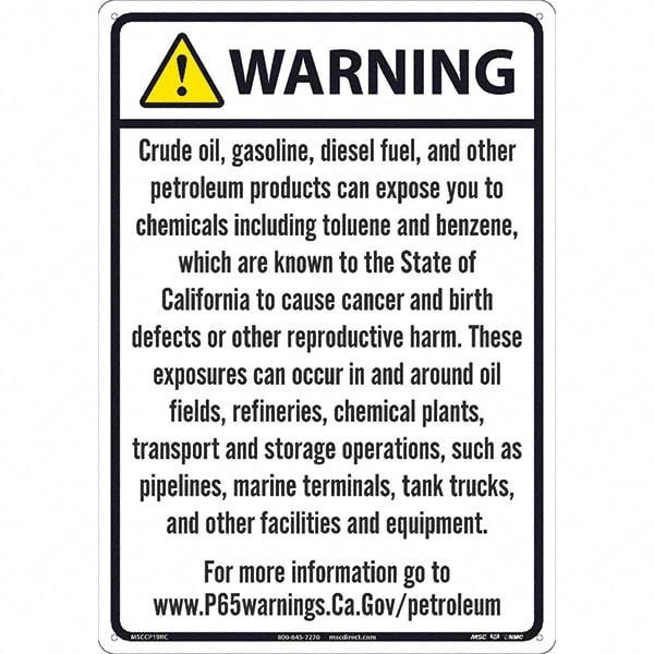 AccuformNMC - Chemical & Hazardous Material Sign: Rectangle, WARNING ...