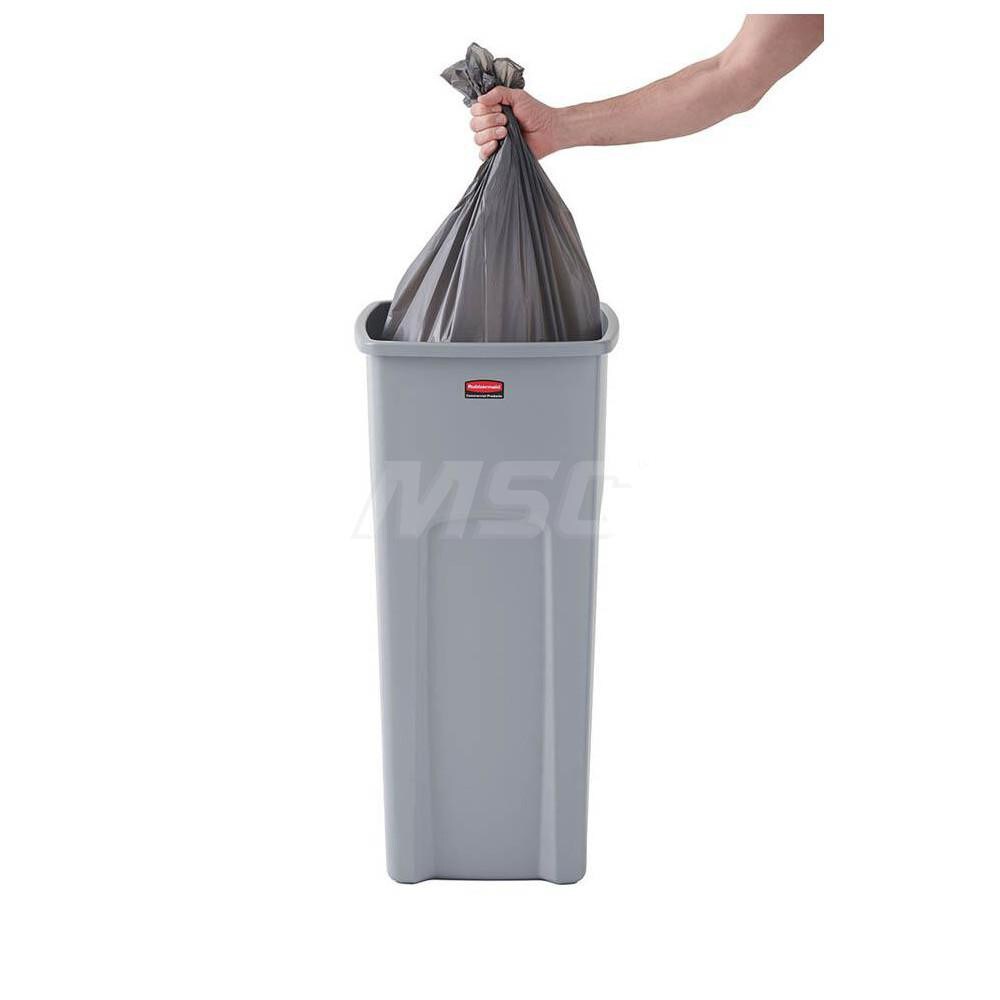 Rubbermaid - Decorative Trash Can: 23 gal, Rectangle, Gray - 64895717 - MSC  Industrial Supply