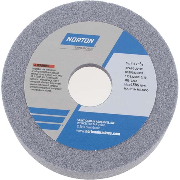 Norton 66252830837 Tool & Cutting Grinding Wheel: 5" Dia, 60 Grit, J Hardness, Type 6 Image