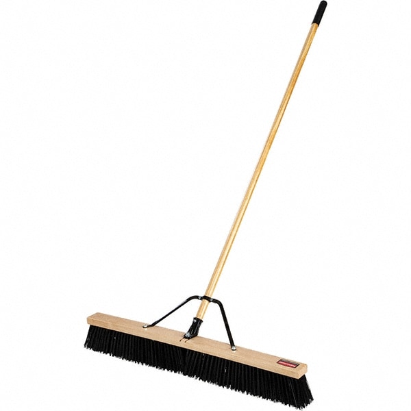 Rubbermaid FG637400BLA 7 1/2 Lobby Broom with Black Flagged Bristles and  28 Handle