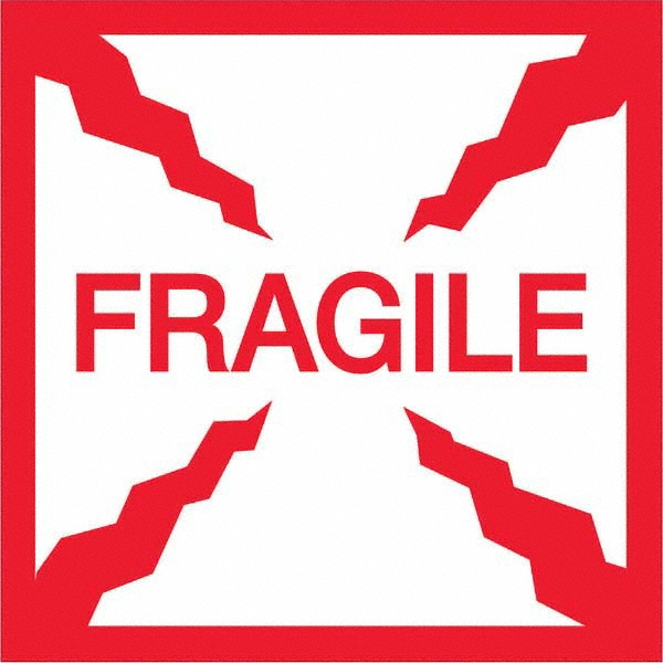 Tape Logic Shipping & DOT Label: Square, 4" x 4" - Paper, Semi-Gloss, "FRAGILE" | Part #SCL501