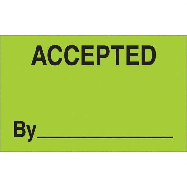Shipping & DOT Label: "Accepted By", Rectangle, 2" Wide