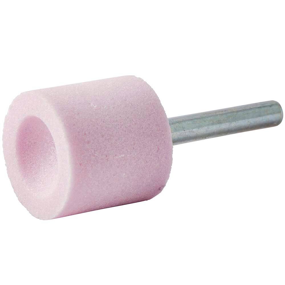 Mounted Point: 1" Thick, 1/4" Shank Dia, A38, 80 Grit, Coarse