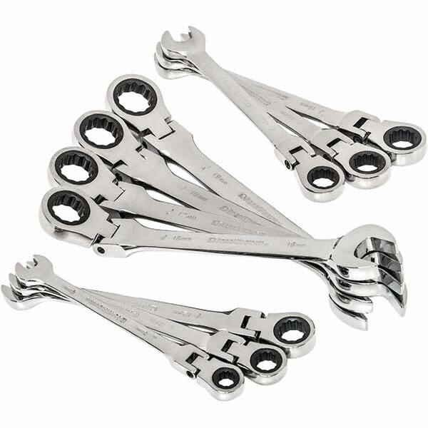 NEW GEARWRENCH 6PC STUBBY COMBINATION RATCHETING  SPANNER SET METRIC 10-19 MM 
