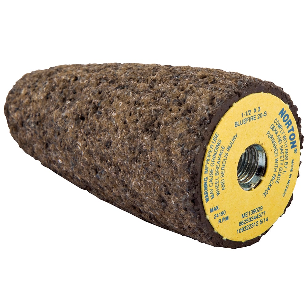 Norton 66253344377 Abrasive Cone: Type 16, Very Coarse, 3/8-24 Arbor Hole Image