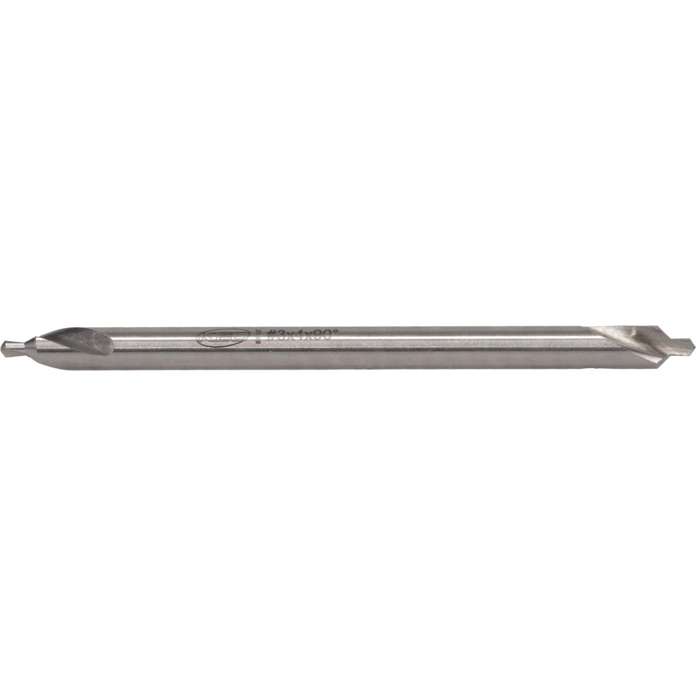 Combo Drill & Countersink: #3, 1/4" Body Dia, 118°, High Speed Steel