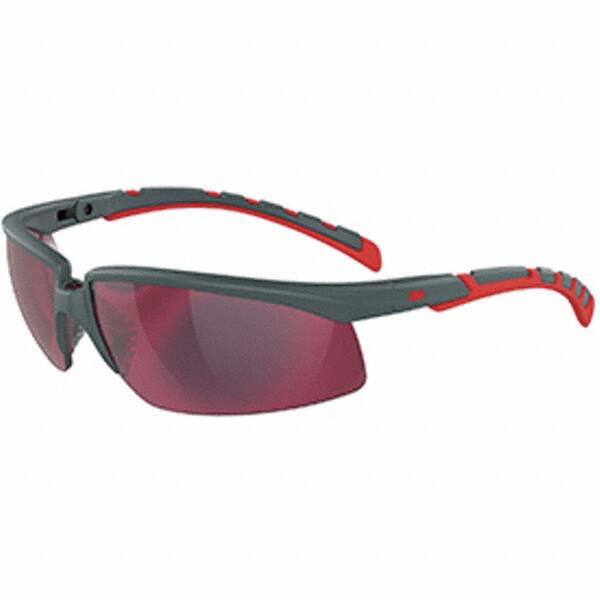 Safety Glass: Scratch-Resistant, Polycarbonate, Red Mirror Lenses, Full-Framed, UV Protection