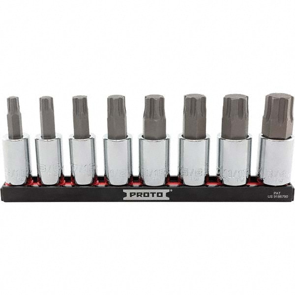 PROTO J5441R8SAE 8 Pc 1/2" Drive Inch Hex Bit Socket Set Image