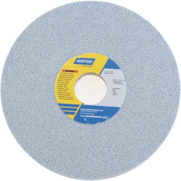 Norton 66252942318 Surface Grinding Wheel: 7" Dia, 1" Thick, 1-1/4" Hole, 46 Grit, I Hardness Image