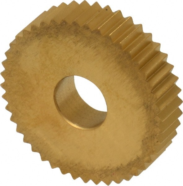 Dorian Tool 73310125308 Standard Knurl Wheel: 1" Dia, 90 ° Tooth Angle, 14 TPI, Straight, Cobalt 