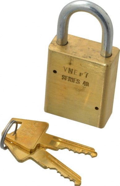 Master Lock A40KA-65478 Padlock: Steel, Keyed Alike, 1-1/2" Wide 