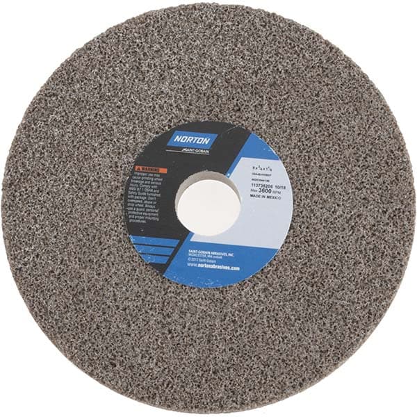 Norton 66253044196 Surface Grinding Wheel: 8" Dia, 3/4" Thick, 1-1/4" Hole, 46 Grit, H Hardness Image