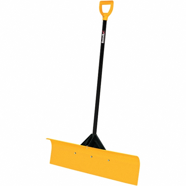 36" Polyethylene Ergonomic Snow Shovel - 9" Blade Height, 42" D-Grip Nylon Handle, Blade Brace