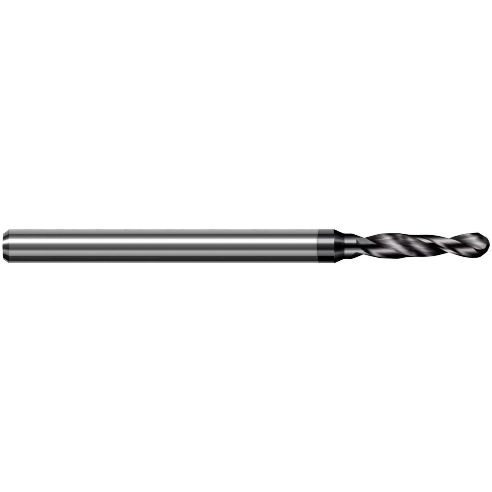 Jobber Length Drill Bit: 7/32" (0.2188) Dia, 130 deg, Solid Carbide - DLC Finish, 3.9400" OAL, Right Hand Cut, Regular Spiral Flute, Straight Shank, Series Miniature High Performance Drills