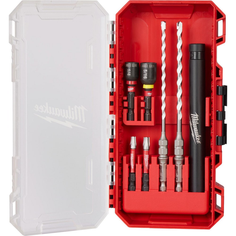 Milwaukee Tool 48-20-8877 Drill Bit Sets; Drill Bit Set Type: Hex Shank Drill Bits ; Tool Material: Bi-Metal; Carbide ; Shank Type: Hex Shank ; Coating/Finish: Silver ; Point Type: Standard; Straight ; Drill Bit Sizes Included (Inch): 5/32, 3/16 Image