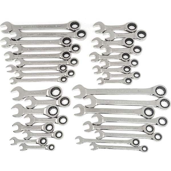 GEARWRENCH 85034 Ratchet Set: 34 Pc, 1/2" 11/16" 3/4" 3/8" 5/16" 5/8" 7/16" & 9/16" Wrench, Inch & Metric 