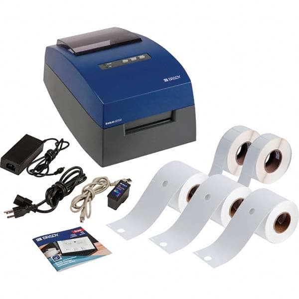 Udvej erklære længde Brady - Electronic Label Makers; Power Source: Battery; Includes: USB with  Drivers and Manuals; (2) J2000 1x1 White Label; BradyJet J2000 Color Label  Printer; J20-ROLL Material Roll for Printhead Alignment; Power Cord;