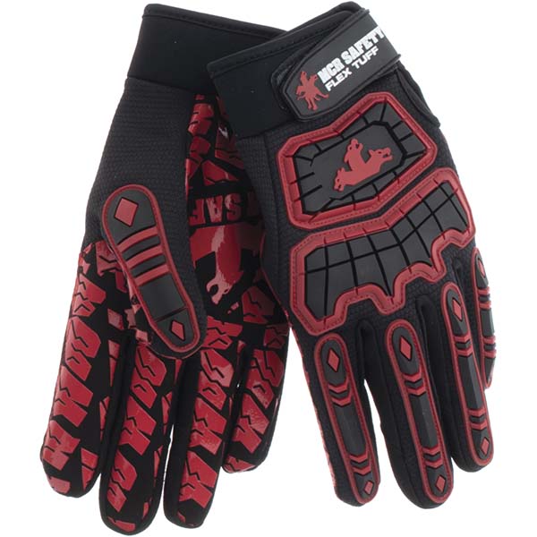 MCR Safety | Flex Tuff® Work Gloves: Flex Tuff®, Size 2X-Large, Synthetic, Textured Grip - Black & Red, Pair | Part #FT2905XXL