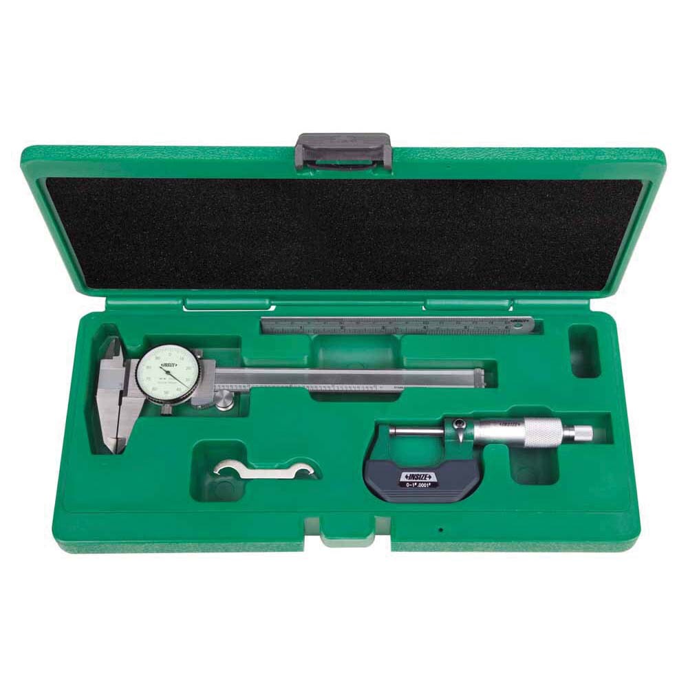 Machinist Caliper & Micrometer Tool Kit: 3 pc, 1" Micrometer